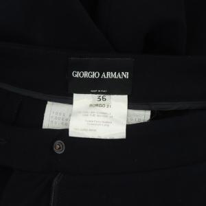 GIORGIO ARMANI スラックス パンツ ストレート ワイド ウール 36 ネイビー