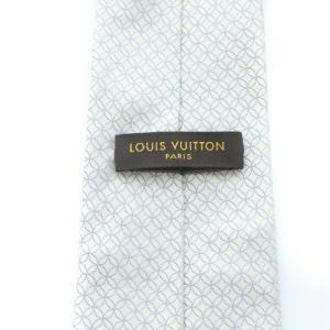 LOUIS VUITTON 総柄 ネクタイ LVロゴ イタリア製 シルク グレー ブルー
