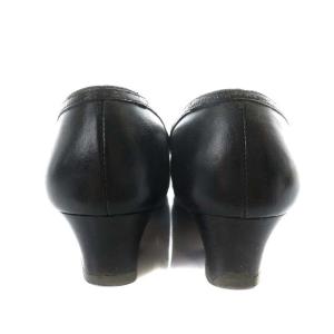 Salvatore Ferragamo ガンチーニ パンプス チャンキーヒール アーモンドトゥ 6.5 ブラック