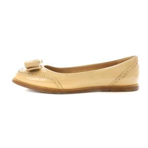 Salvatore Ferragamo ヴァラリボン パンプス ウィングチップ 23cm ベージュ