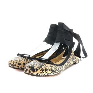 Jean Paul GAULTIER バレエシューズ リボン 総柄 24cm ベージュ