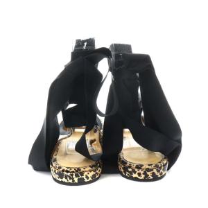 Jean Paul GAULTIER バレエシューズ リボン 総柄 24cm ベージュ