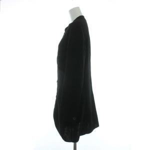 ISSEY MIYAKE ノーカラージャケット ロング 黒 ブラック