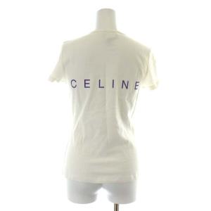 CELINE Tシャツ カットソー 半袖 コットン イラスト M 白 ホワイト