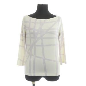 マルジェラ期 カットソー 七分袖 ボートネック 総柄 M パープル