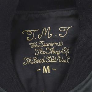 TMT スカジャン ブルゾン サテン 刺繍 41 コットン M ブラック