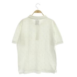 MARK&LONA ポロシャツ 半袖 総柄 スカル プリント L 白 ホワイト