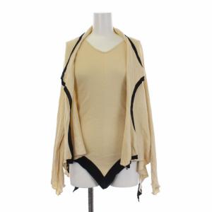 FETE 変形 アンサンブル カーディガン 長袖 前開き アシンメトリー バイカラー 2