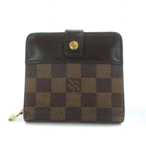 N61668 ダミエ コンパクト ジップ 二つ折り財布 茶 ブラウン 
