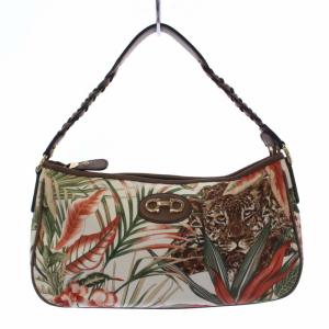 ワンショルダーバッグ ガンチーニ レオパード ナイロン レザー マルチカラー