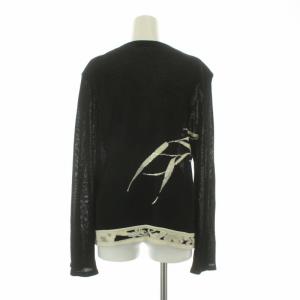 LEONARD FASHION カーディガン 長袖 花柄 スパンコール ビーズ シルク L ブラック ベージュ
