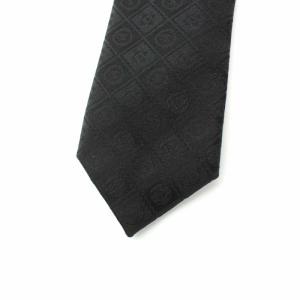CHANEL ネクタイ ココマーク 総柄 イタリア製 シルク ブラック
