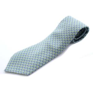 ネクタイ シルク 総柄 イルカ 青 ブルー 緑 グリーン
