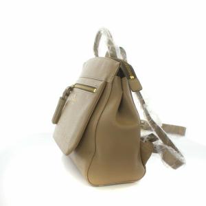 LANVIN en Bleu ピレネー リュックサック デイパック リボン フリンジ タッセル フェイクレザー ベージュ