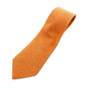 総柄 ネクタイ 乗馬 フランス製 シルク オレンジ ブラウン