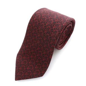 ネクタイ レギュラータイ 総柄 シルク レッド ブラック