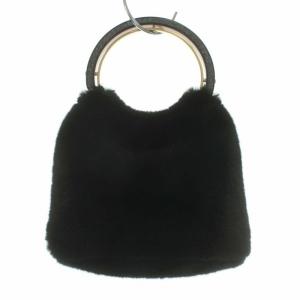 kate spade new york ハンドバッグ スペード ラメ フェイクファー ブラック