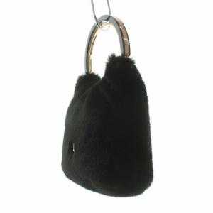 kate spade new york ハンドバッグ スペード ラメ フェイクファー ブラック