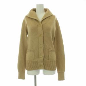 ショールカラー カーディガン ニット 長袖 カシミヤ混 M ベージュ