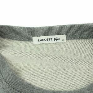 LACOSTE ビッグシルエット スウェットシャツ トレーナー プリント ロゴ 長袖 プルオーバー 40 グレー