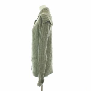 RALPH LAUREN カーディガン ケーブルニット 長袖 ウール カシミヤ混 M グレー