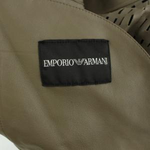 EMPORIO ARMANI レザージャケット メッシュ 46 S ブラウン
