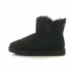 UGG australia ミニ ベイリーボタン 2 ムートンブーツ スエード 6 ブラック