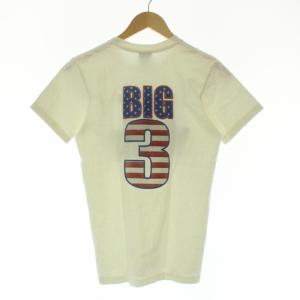 TMT BIG3 プリント Tシャツ カットソー 半袖 プルオーバー ラメ 大阪限定 S ホワイト