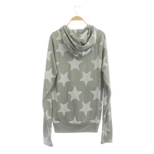 adidas ライトスウェットフートジャケット ジップアップパーカー 総柄 L グレー