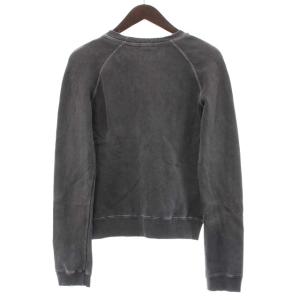 DIESEL トレーナー スウェット 裏起毛 クルーネック ダメージ加工 S グレー