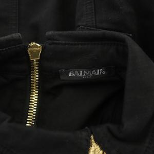 BALMAIN ワンピース ミニ デニム ノースリーブ タイト 34  ブラック