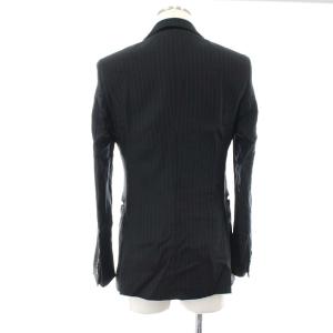 EMPORIO ARMANI スーツ セットアップ テーラードジャケット サイドベンツ スラックス ストライプ 1 ブラック