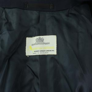Aquascutum ヴィンテージ ステンカラーコート バルマカーンコート 英国製 Pure Worsted ウール L相当 紺 ネイビー