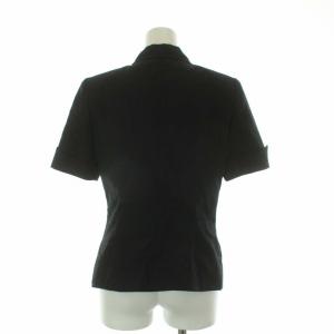 Christian Dior ヴィンテージ ステンカラージャケット 半袖 シルク混 7 ブラック