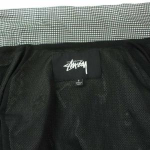 STUSSY Houndstooth Track ジャケット ブルゾン ジップアップ 千鳥格子 S ブラック