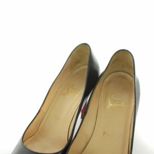 Christian Louboutin パンプス ラウンドトゥ レザー 37 ブラック