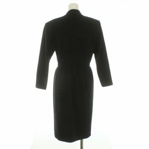 YVES SAINT LAURENT ヴィンテージ カシュクール ワンピース ロング ミモレ丈 七分袖 ニット M ブラック