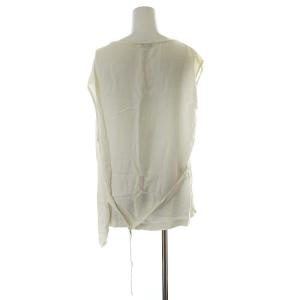 ANN DEMEULEMEESTER カットソー ノースリーブ バックベルト 無地 シンプル 38 M ホワイト