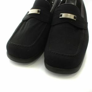 Salvatore Ferragamo コインローファー 金具 ロゴ スエード 7D ブラック