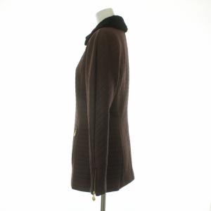 Christian Dior ヴィンテージ ステンカラージャケット キルティングジャケット 部分ファー CDロゴ 9 M 茶 ブラウン
