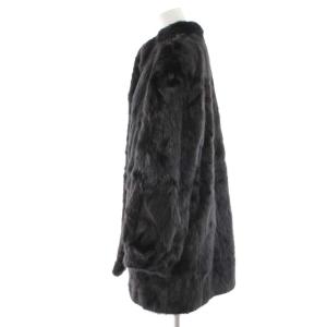 SAGA MINK 銀サガ コート ミドル丈 ミンク 毛皮 大きいサイズ 13 XL 黒 ブラック