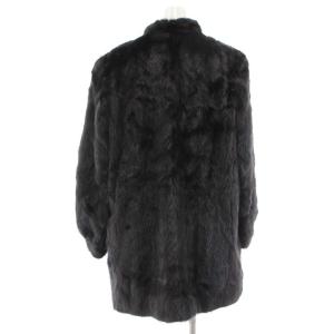 SAGA MINK 銀サガ コート ミドル丈 ミンク 毛皮 大きいサイズ 13 XL 黒 ブラック