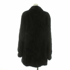 SAGA MINK 岩さき IWASAKI 銀サガ 毛皮コート ファーコート アウター ロング ミンク 11 L 黒 ブラック
