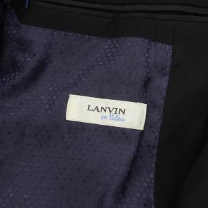 LANVIN en Bleu テーラードジャケット 背抜き 2B シルク混 46 黒 ブラック