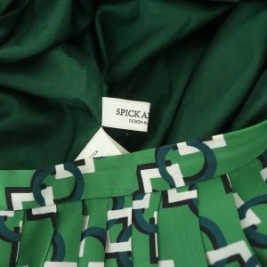 Spick&Span 2018年製 ロングスカート プリーツ 総柄 38 グリーン