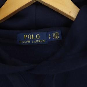 RALPH LAUREN スウェットパーカー 長袖 プルオーバー ビッグポニー 刺しゅう ナンバリング 裏起毛 S ネイビー