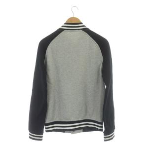 RALPH LAUREN スタジャン ブルゾン ジャケット スウェット ロゴボタン 裏起毛 S 黒 ブラック グレー