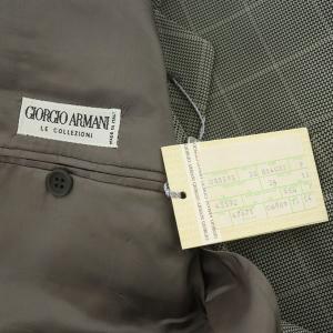 GIORGIO ARMANI テーラードジャケット 背抜き 総柄 ヴィンテージ 54 グレー