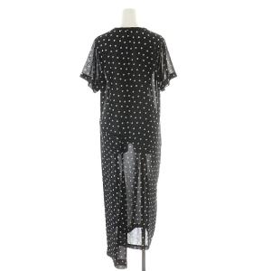 robe de chambre COMME des GARCONS 1991 ワンピース ロング丈 半袖 ドット 水玉 ヴィンテージ 黒 ブラック 白 ホワイト