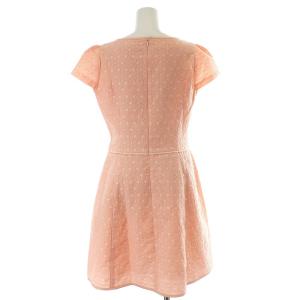 M'S GRACY ワンピース フレア 半袖 ミモレ丈 花柄 刺繍 40 L ピンク